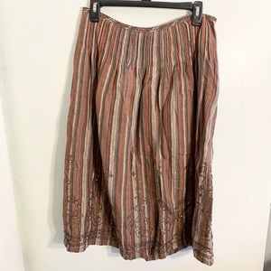 ❄️Weekend by Max Mara• Striped Beaded Mid Length Skirt